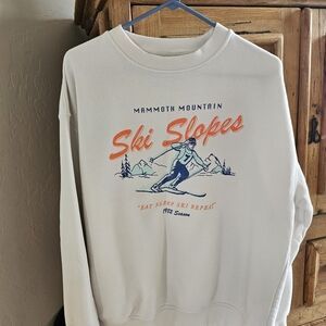 Cotton On Women's Classic Graphic Crew Neck White Ski Slopes Sweatshirt - Size M